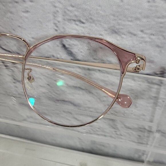 Firmoo Suofeia Eyeglass Replacement Frames S11093-C03 Womens Rose Gold‎ Half Rim main image 6